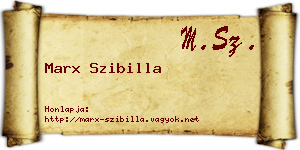 Marx Szibilla névjegykártya